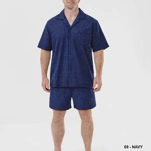 Short Pyjama Set - Navy Check
