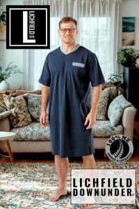 Cotton Knit Nightshirt - Navy