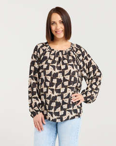 Womenswear: Gloria Top - Golden Grid