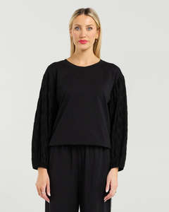 Womenswear: Sienna Top - Noir Pleat