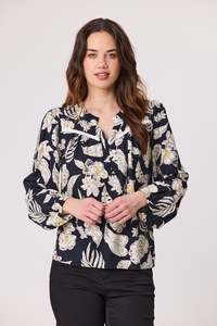 Fashion Tops: Florence Blouse - Black