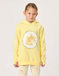 Girls 2 8yrs: Lemondrop Bunny Pom Pom Hood