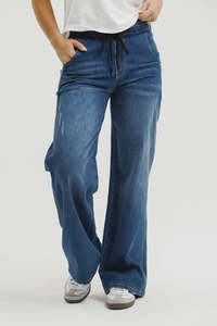 Home Lee: Palazzo Jeans - Blue Wash