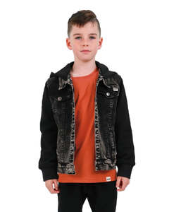 Boys 2 8yrs: Black Wash Denim Jacket