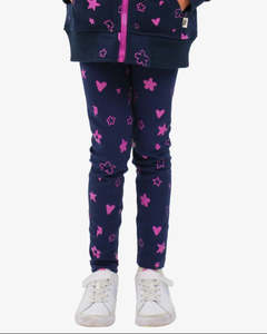 Girls 2 8yrs: Navy Icons Leggings
