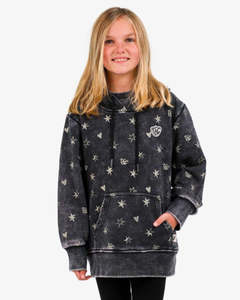 Girls 2 8yrs: Black Wash Hood