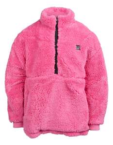 Cozy Quarter Zip Teddy Fleece - Pink