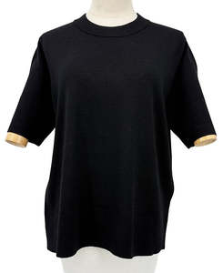 Short Sleeve Summer Knit Top - Black