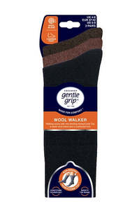 Gentle Grip 3pk Wool Blend Mens Sock - Coloured