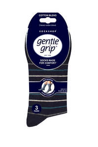 Menswear: Gentle Grip 3pk Mens Sock - Pinstripe
