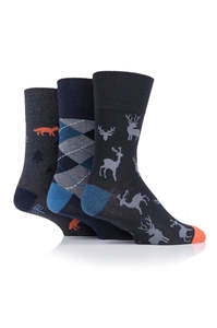 Menswear: Gentle Grip 3pkM ens Sock - Highlands Escape