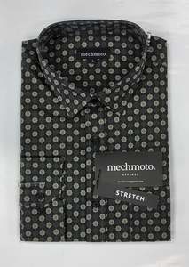 Menswear: Stretch Geo Print L/S Shirt