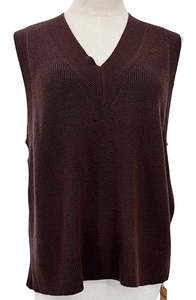 Rib Knit Vest - Brown
