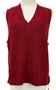 Rib Knit Vest- Maroon