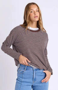 Hutch L/S Tee - Coffee Stripe