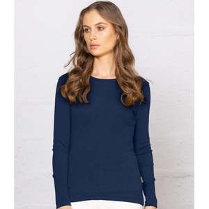 BR Merino Harper Crew - Navy