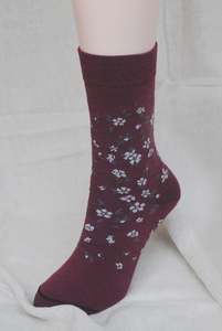 Manuka Flowers Merino Sock - Fire Brick