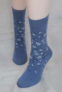 Manuka Flowers Merino Sock - Marine Blue