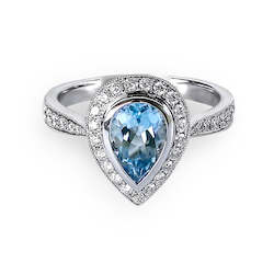 Rings: Aquamarine & Diamond Ring