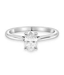 Rings: Platinum Oval Solitaire Ring