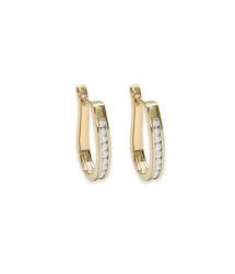 Earrings: 9ct Yellow Gold Diamond Hoop Earrings