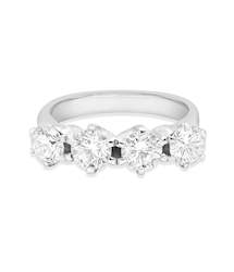Rings: Platinum 4 Stone Diamond Ring