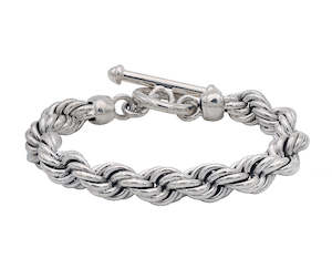 Bracelets: Imported Solid Silver Rope Bracelet