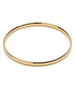 Bracelets: 9ct Yellow Gold Bangle, 1/2 Ounce