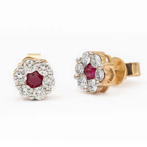 Earrings: Ruby And Diamond Stud Earrings