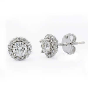 Earrings: Diamond stud earrings