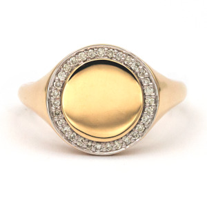 9ct Gold Diamond Signet Ring