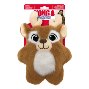 Kong Christmas Holiday Snuzzles Reindeer Plush Dog Toy