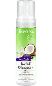 Dog Shampoos Conditioners: TropiClean Warm Vanilla Waterless Facial Cleanser