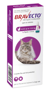 Bravecto Spot On Flea Treatment For Cats 6.25-12.5kg