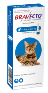 Bravecto Spot On Flea Treatment For Cats 2.8-6.25kg