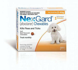 Nexgard Chewable Tablet Flea & Tick Treatment For XS Dogs 2-4kg