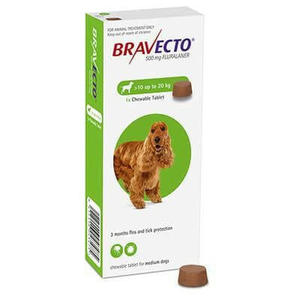Bravecto Chewable Tablet Flea & Tick Treatment For Medium Dogs 10 to 20kg