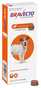 Bravecto Chewable Tablet Flea & Tick Treatment For Small Dogs 4.5 to 10kg