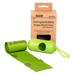 Pet One Compostable Doggy Waste Poop Bags & Dispenser