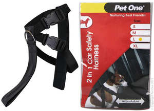 Dog Collars Leads: Pet One 2 in 1 Car Harness