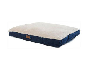 Its Bed Time Dog Bed: Its Bed Time Plush Pillow Wool Top Blue
