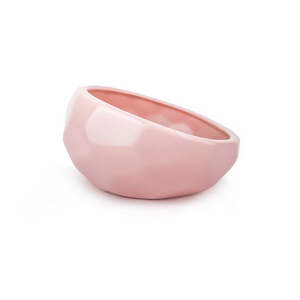 Barkley & Bella Honeycomb Blush Pink Ceramic Dog Bowl