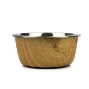 Barkley Bella Dog Bowl: Barkley & Bella Bowl Stainless Natural Wood Small