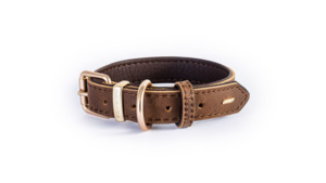 Dog Collars: EzyDog Oxford Leather Dog Collar Brown