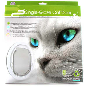 Cat Doors: Pet-Corp Slim Profile Single Glaze Glass Cat Door