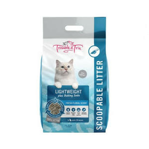 Cat Litter: Trouble & Trix Lightweight Clumping Cat Litter with Baking Soda