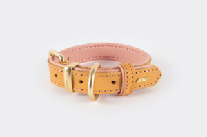 EzyDog Oxford Leather Dog Collar Blush