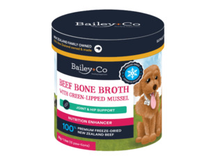 Bailey+Co Beef Bone Broth with Green Lipped Mussel Joint & Hip support