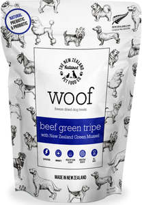 Woof Beef Green Tripe & Mussel Freeze Dried Dog Treats