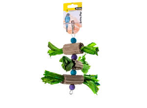 Bird Toys: Avi One Bird Toy Wooden Blocks & Corrugated Board with Straw
